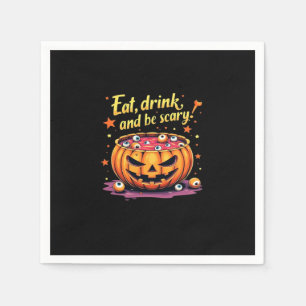 Eat, Drink, and Be Scary Scary Movie Night Hallowe Napkin