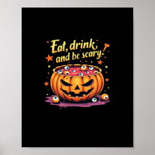 Eat, Drink, and Be Scary Scary Movie Night Hallowe Poster