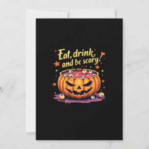 Eat Drink And Be Scary Scary Movie Night Halloween Holiday Card