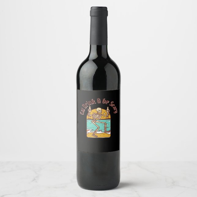 Eat Drink And Be Scary Simple Clean Wine Label (Front)