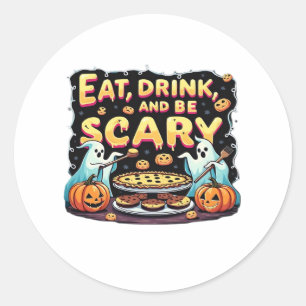 Eat Drink And Be Scary Spooky Bakery Halloween Coo Classic Round Sticker