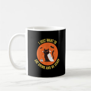Eat Drink And Be Scary Spooky Cat Halloween Coffee Mug