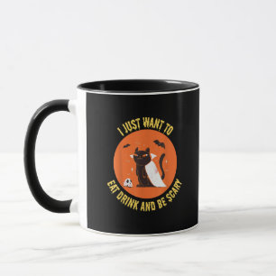 Eat Drink And Be Scary Spooky Cat Halloween Mug