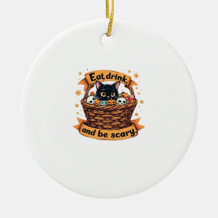 Eat Drink And Be Scary Trick Or Treat Basket Hallo Ceramic Tree Decoration