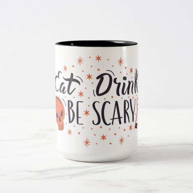 Eat Drink and be Scary Two-Tone Coffee Mug (Center)