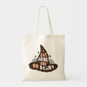 Eat Drink and Be Scary – Witch Hat Tote Bag