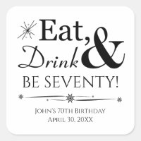 Eat Drink and Be Seventy Retro 70th Birthday
