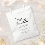 Eat Drink and Be Sixty Funky Retro 60th Birthday Favour Bags<br><div class="desc">It's going to be a heck of a 60th birthday party so thank your guests with this funky retro Eat,  Drink & Be Sixty! favour bags filled with goodies. Matching party supplies available.</div>