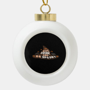 Eat Drink And Be Spooky Essential Vintage Style Ceramic Ball Christmas Ornament