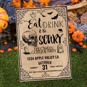 eat drink and be spooky halloween party invitation