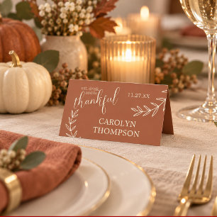 Eat Drink and be Thankful Thanksgiving Dinner Place Card