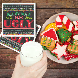 Eat Drink and Be Ugly Christmas Sweater Napkin
