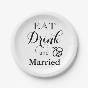 Eat Drink and bee Married Paper Plate