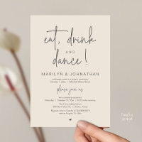 Eat, Drink and Dance, Modern Wedding Reception