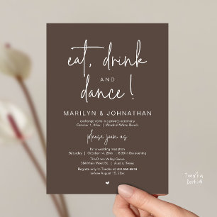 Eat, Drink and Dance, Modern Wedding Reception Invitation