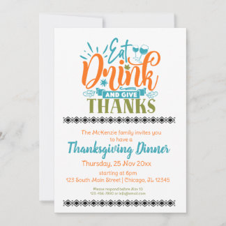Eat drink and give thanks invitation