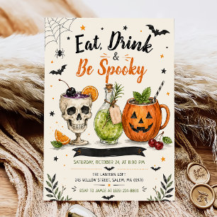 Eat Drink and Spooky Halloween Party Invitation