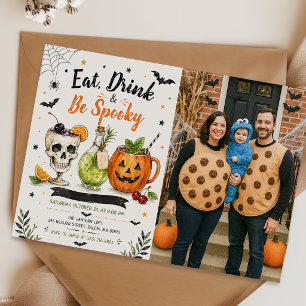 Eat Drink and Spooky Halloween Party Photo Invitation