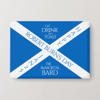 Eat Drink and Toast Robbie Burns Scottish Flag