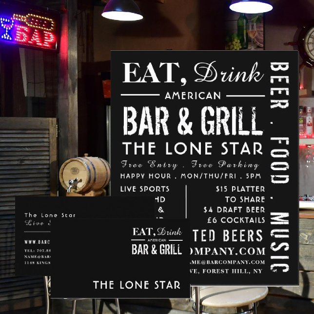 Eat, Drink Bar & Grill, Pub/Brewery Business Card (Creator Uploaded)