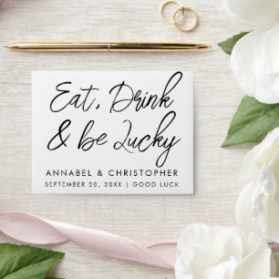 eat drink & be lucky Lottery Ticket Wedding favour Envelope