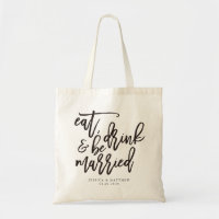 Eat, drink & be married calligraphy wedding