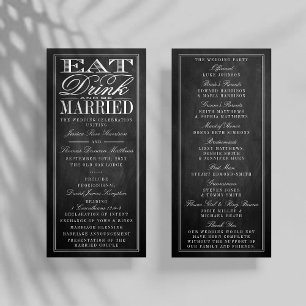 Eat, Drink & Be Married Chalkboard Wedding Programme