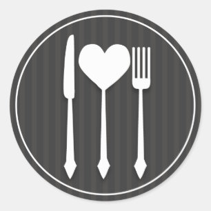 Eat Drink & Be Married Heart Love Sticker