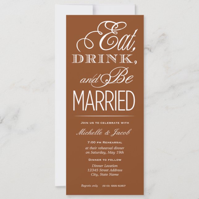 Eat, Drink, Be Married Invitation (Front)