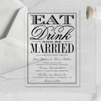 Eat, Drink & Be Married Modern Typography Wedding