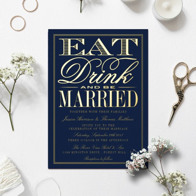 Eat, Drink & Be Married Modern Wedding Real (Creator Uploaded)