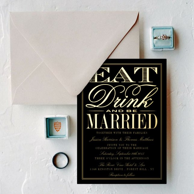 Eat, Drink & Be Married Modern Wedding Real (Creator Uploaded)