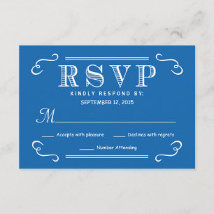 Eat Drink be Married RSVP Pacific Ocean Blue Reply Card