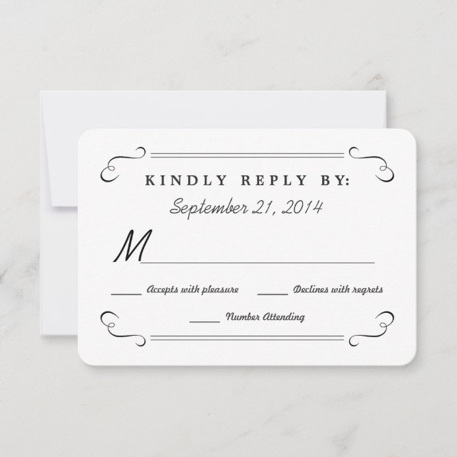 Eat Drink be Married Rustic Wood Rounded RSVP Card (Front)