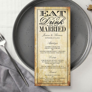 Eat, Drink & Be Married Vintage Wedding Menus