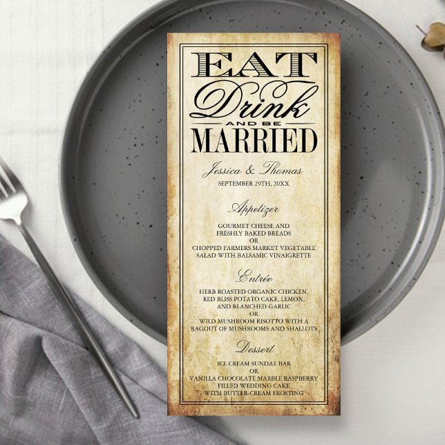 Eat, Drink & Be Married Vintage Wedding Menus (Creator Uploaded)