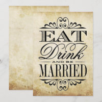 Eat, Drink & Be Married - Vintage Wedding Sign