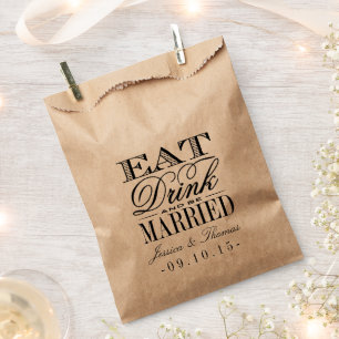 Eat, Drink & Be Married Wedding Favour Bag