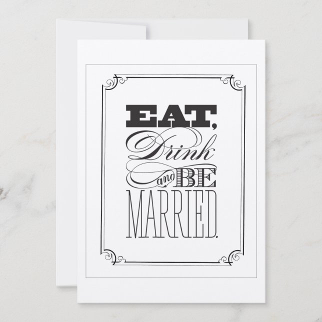 Eat Drink & Be Married Wedding Invitation (Front)
