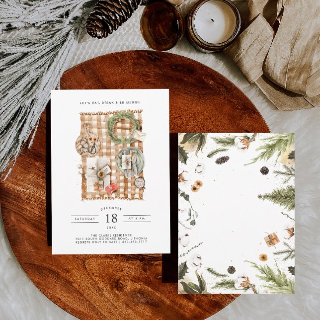 Eat, Drink & Be Merry | Christmas Dinner Party Invitation (Creator Uploaded)