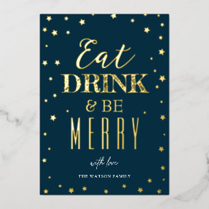 'Eat, Drink & Be Merry' Christmas Gold