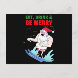 Eat, Drink & Be Merry Christmas Holiday Postcard