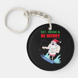 Eat, Drink & Be Merry Christmas Key Ring