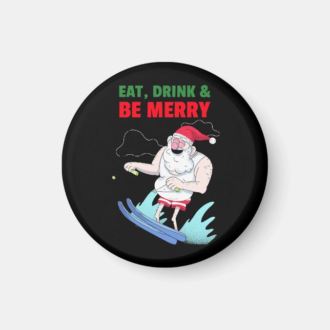 Eat, Drink & Be Merry Christmas Magnet (Front)