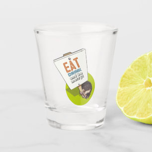 Eat Drink & Be Merry Hedgehog Picket Sign Shot Glass