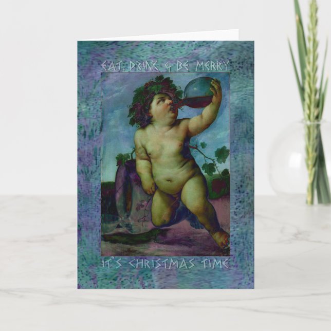 Eat, Drink & Be Merry Holiday Card (Front)