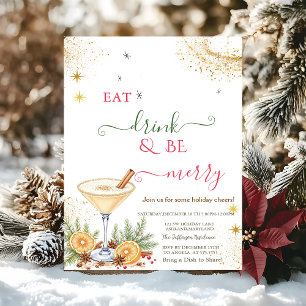 Eat Drink & Be Merry Holiday Cocktail Invitation