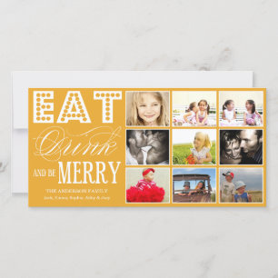 EAT, DRINK & BE MERRY   HOLIDAY COLLAGE CARD