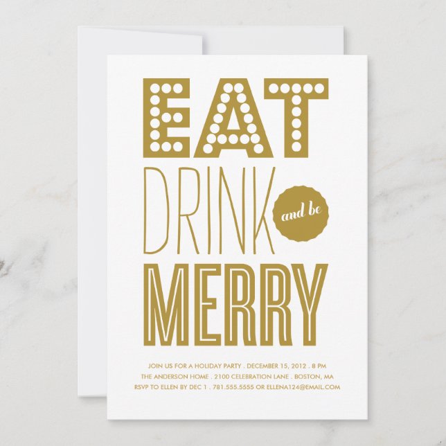 EAT DRINK & BE MERRY | HOLIDAY INVITATION (Front)