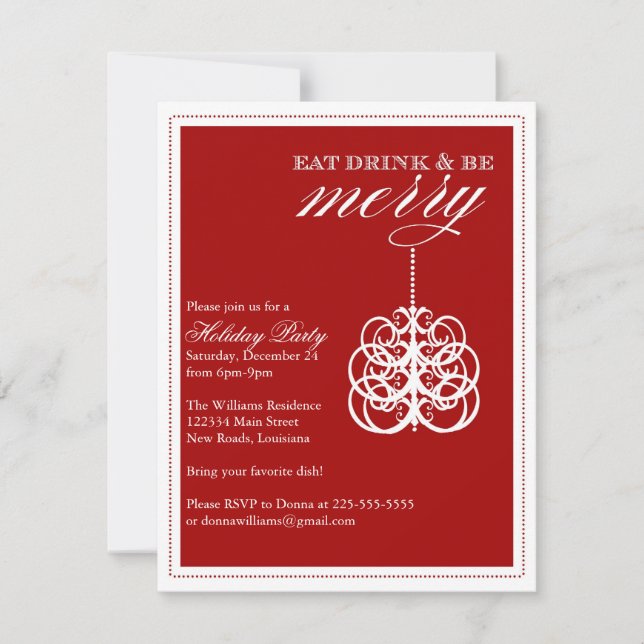 Eat Drink & Be Merry Invitation (Front)